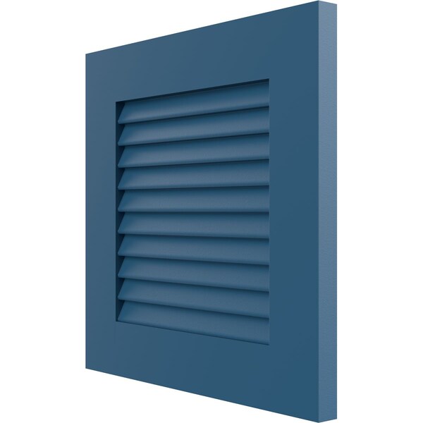 12W X 12H True Fit PVC Louver Shutters Sample, Sojourn Blue